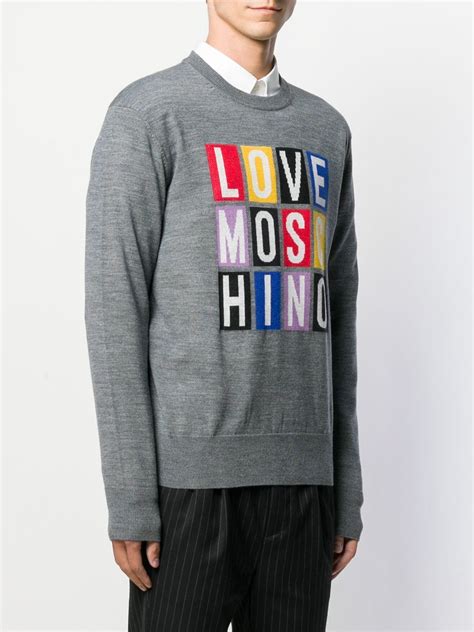 moschino sweats and a pair of gucci platforms|farfetch Moschino sweater.